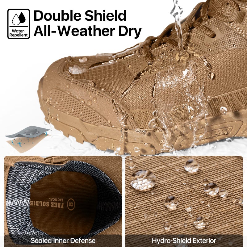 FREE SOLDIER Men's Waterproof Hiking Boots Lightweight Work Boots Military Tactical Boots Durable Combat Boots - Image 3